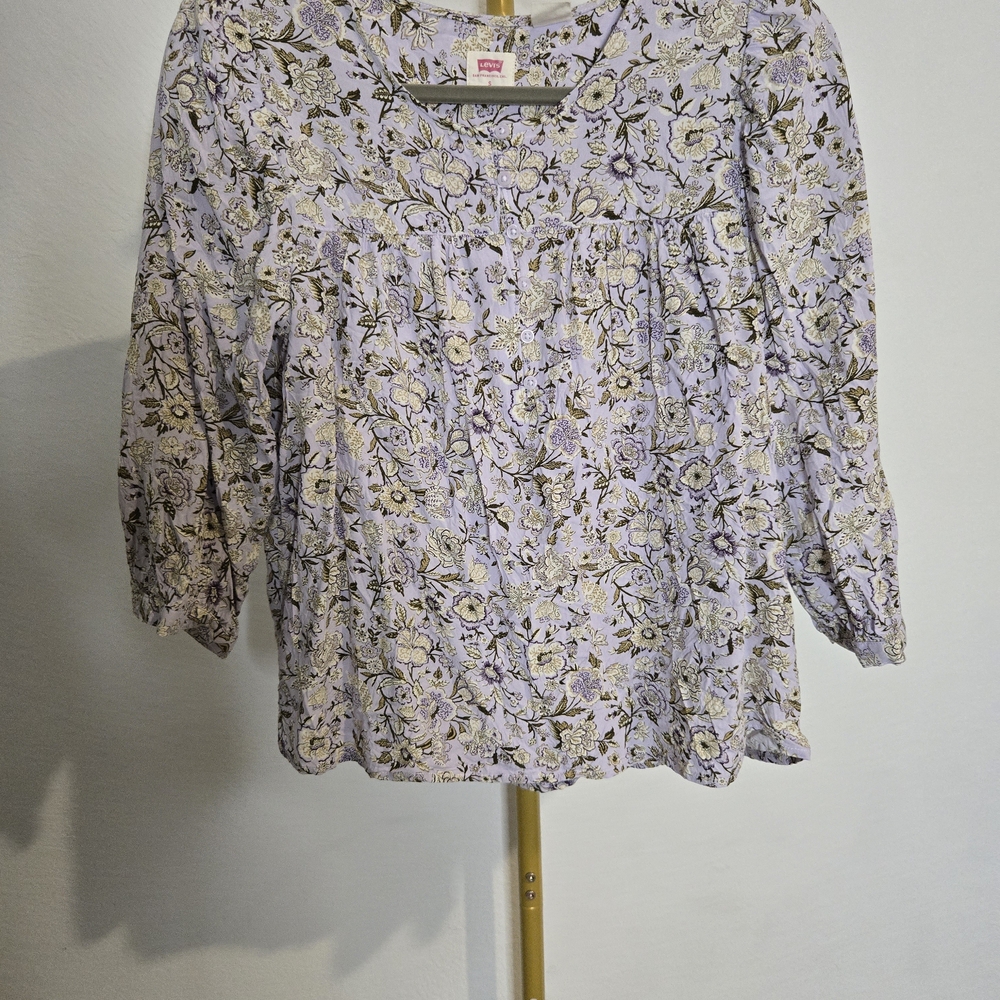 Levi's Floral Print Blouse - Light Purple and Brown